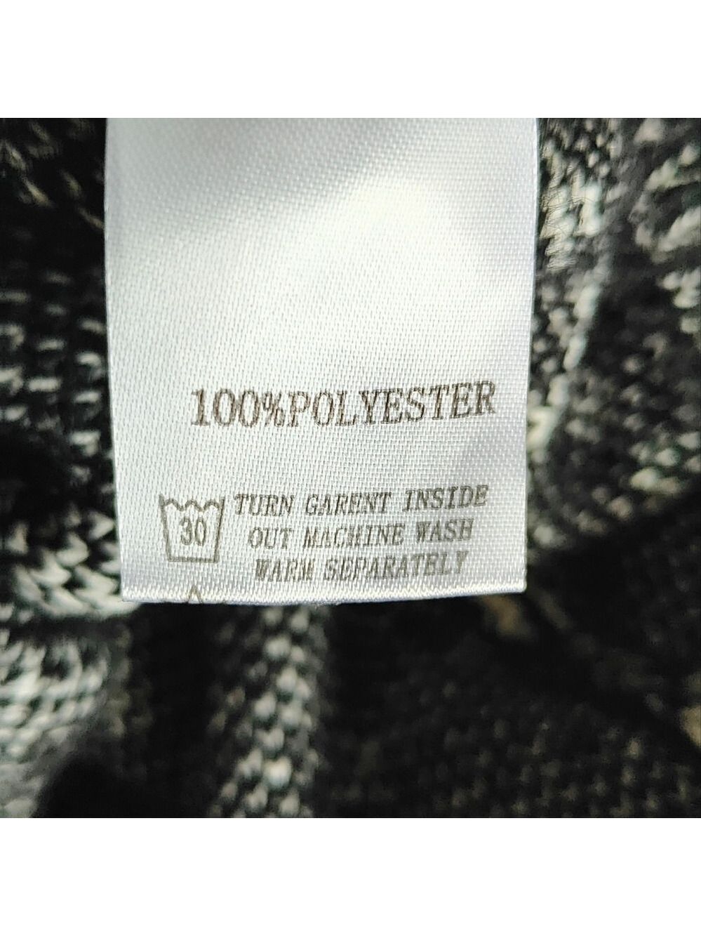TRÏBE Black & White Print Long Sleeve Crew Neck Sweater Size Large NWT - Picture 6 of 7